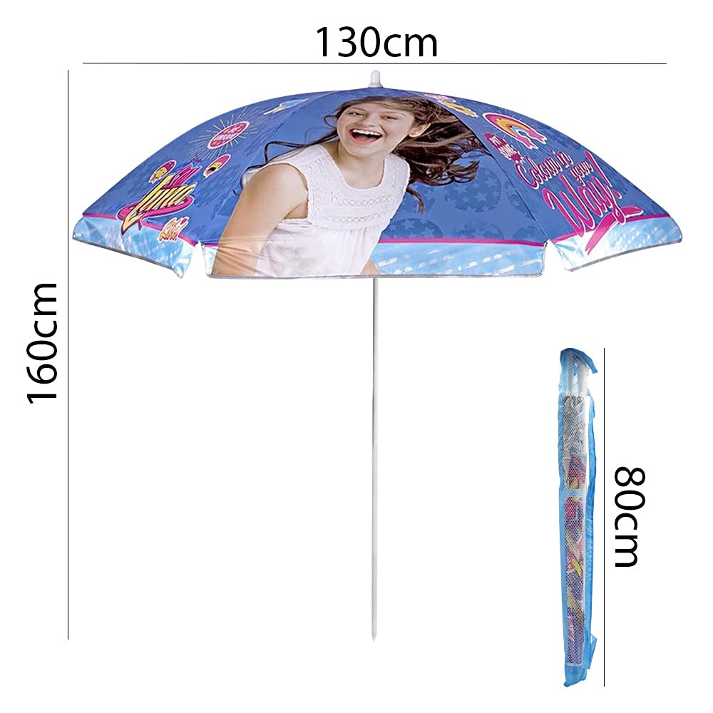 Mediawave Store - Ombrellone SoyLuna per Bambini da spiaggia Parasole per Esterno, Mare, Spiaggia, Giardino Personaggio Cartone Animato Diametro 130 cm, Borsa per il Trasporto