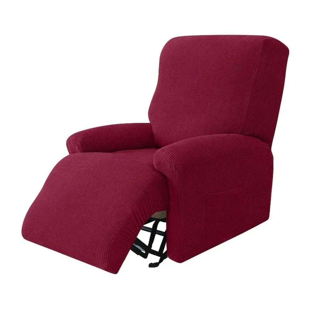 Housse de canapé extensible tricotée rouge vin : ambiance cosy dans votre salon