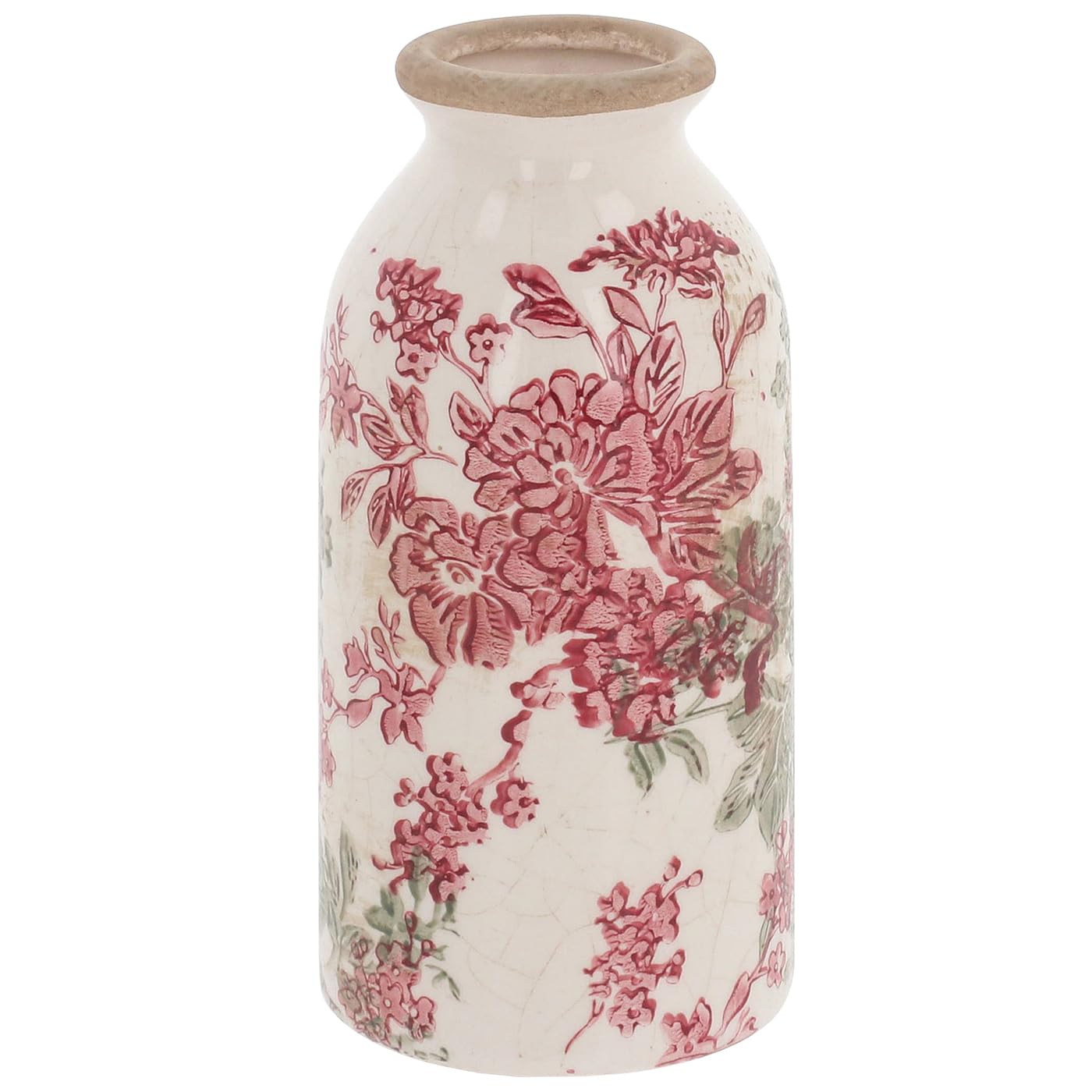 Shudehill Giftware Misty Pink Garden Ceramic Vase Collection, Vintage Botanical Floral Design, Home Décor (Bottle Vase Height: 57 x Width: 36.5 x Depth: 36.5 cm)