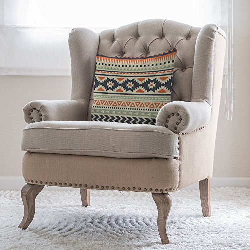 Moslion Aztec Throw Pillow Cover Bohemian Aztec Stripes Pattern Cotton Linen Decorative Pillow Case 18 X 18 Inch Standard Square Cushion Cover For Sofa Bedroom Men Women Multicolor #TOP3