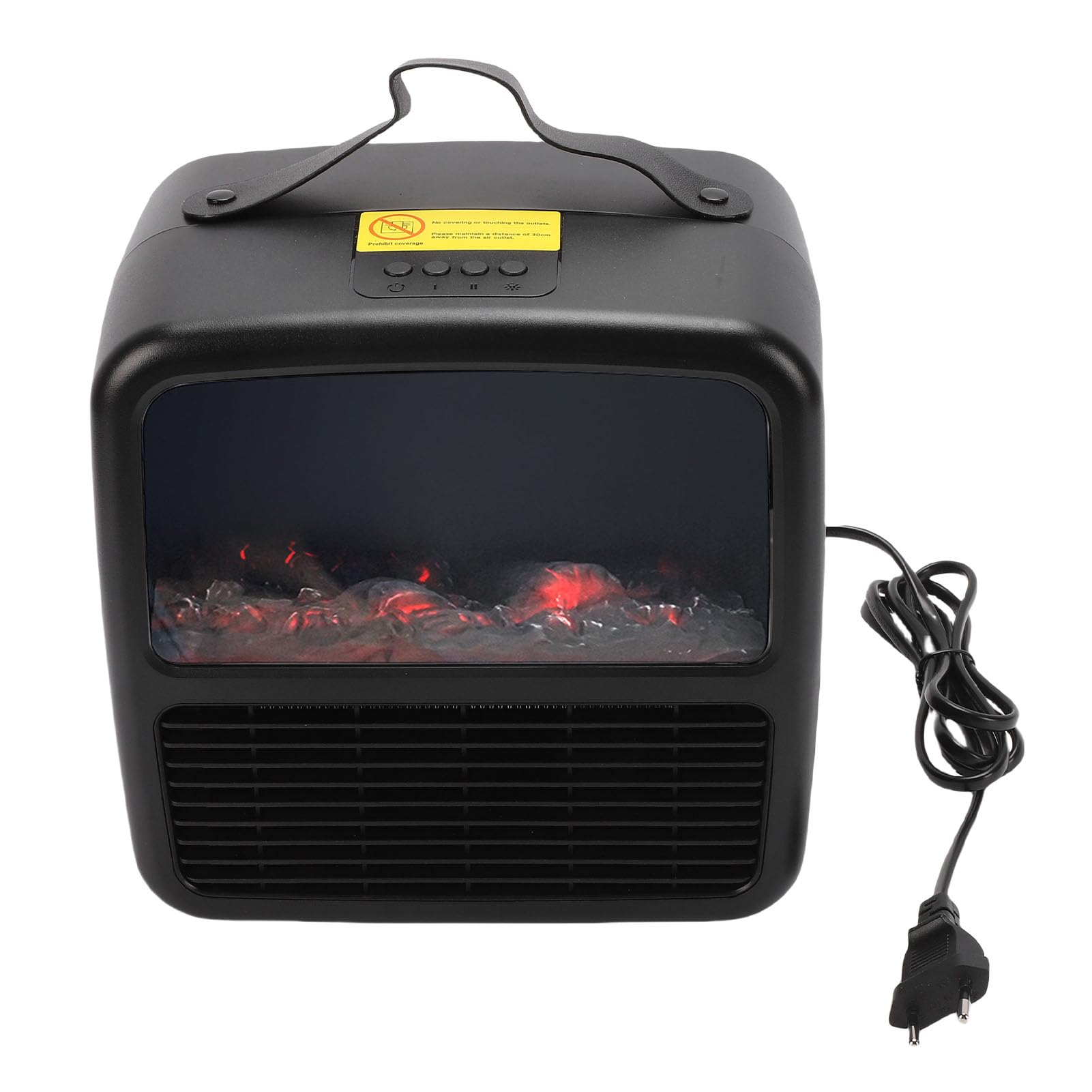 Fdit Calentador Portátil 1500W con Efecto de Fuego 3D Dinámico, Protección contra Sobrecalentamiento, Funcionamiento Silencioso para Oficina en Casa (Enchufe de la UE 230V)