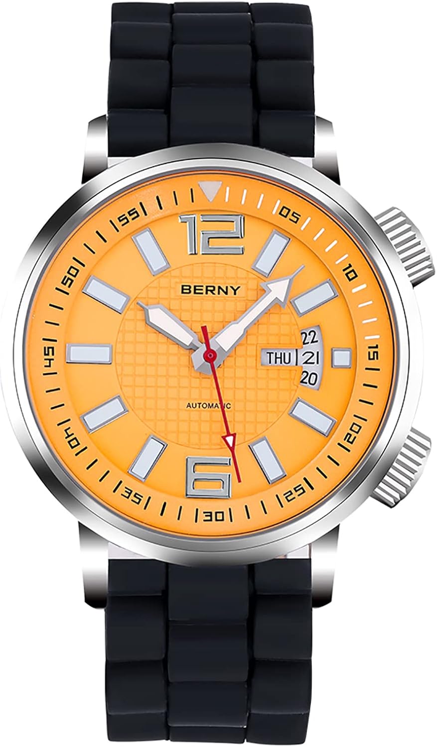 BERNY Automatic Mechanical Dive Watch for Men Self Winding Sport