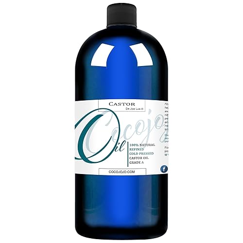 Dr Joe Lab Aceite de ricino 100 puro natural prensado en frío refinado - grado terapéutico A para cabello piel cuerpo uñas y barba