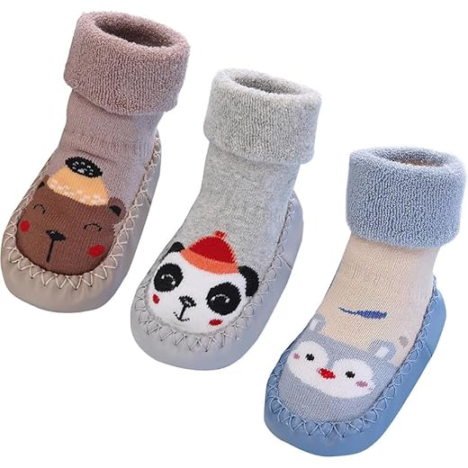 Baby Socks Non-Slip 3 Pairs Medium 0-3 Years