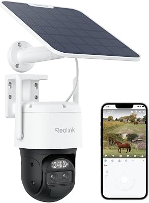 Reolink 4K Telecamera da Esterno con SIM 4G LTE, Batteria e Pannello Solare, Auto-Tracking, 355° Pan/90° Tilt, Doppio Obiettivo, Zoom Ibrido 6X, Visione Notturna a Colori, Alexa & Cloud, TrackMix LTE