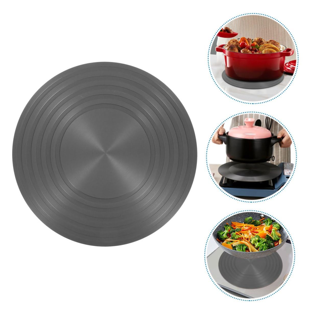 VANZACK Piastra Diffusore di Calore in Alluminio per Fornello Gas Vassoio di Scongelamento Pratico per Cucina Protezione per Pentole e Padelle