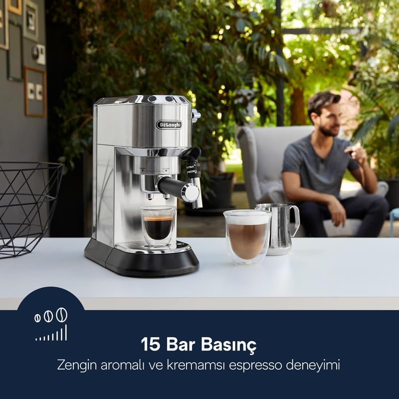 Delonghi EC685.M DEDICA 15-Bar Pump Espresso Machine Coffee Maker, Stainless Steel, 220 Volts (Not for USA - European Cord)