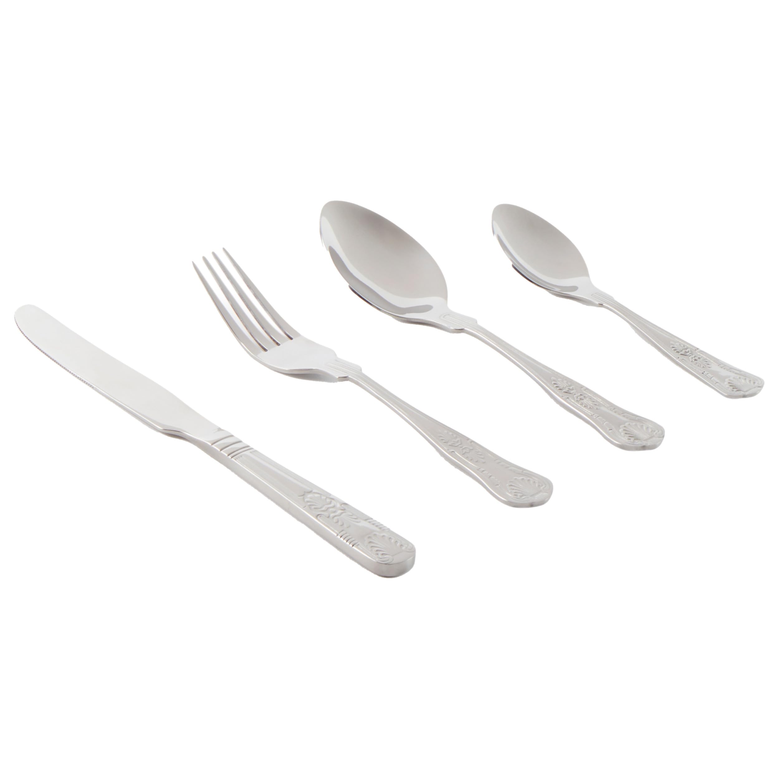 Russell Hobbs Verona Cutlery Set – 24 Piece 18/10 Stainless Steel, Table Utensils for 6 Place Settings, Dishwasher Safe, Forks/Knives/Spoons/Teaspoons Included in Set, 50 Year Guarantee