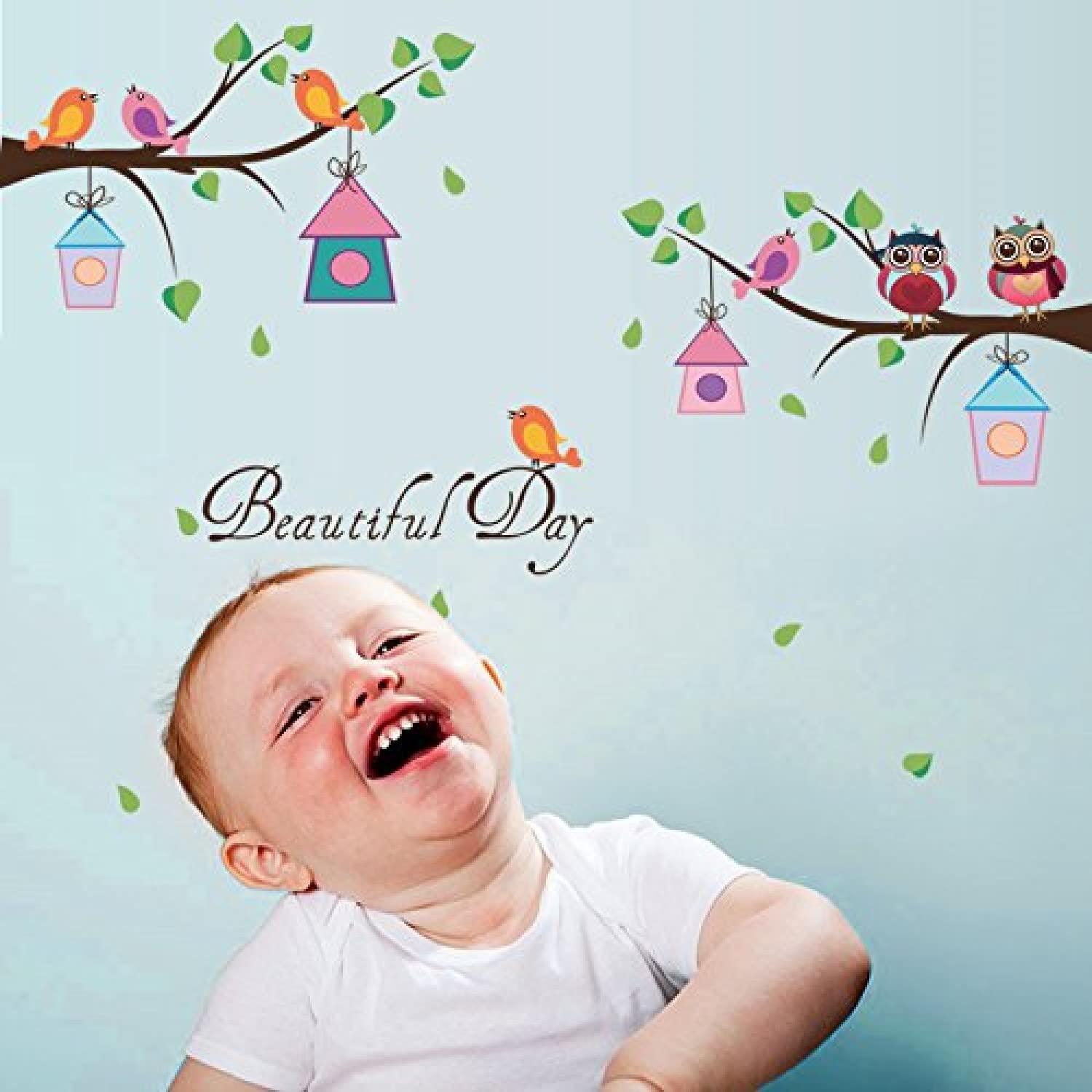 JAAMSO Royals Vinyl Beautiful Day Owls Visited The Branch Tree Decorative Home Decor Wall Sticker (30 CM X 60 CM) (B071921BCT) Amazon Price History, Amazon Price Tracker