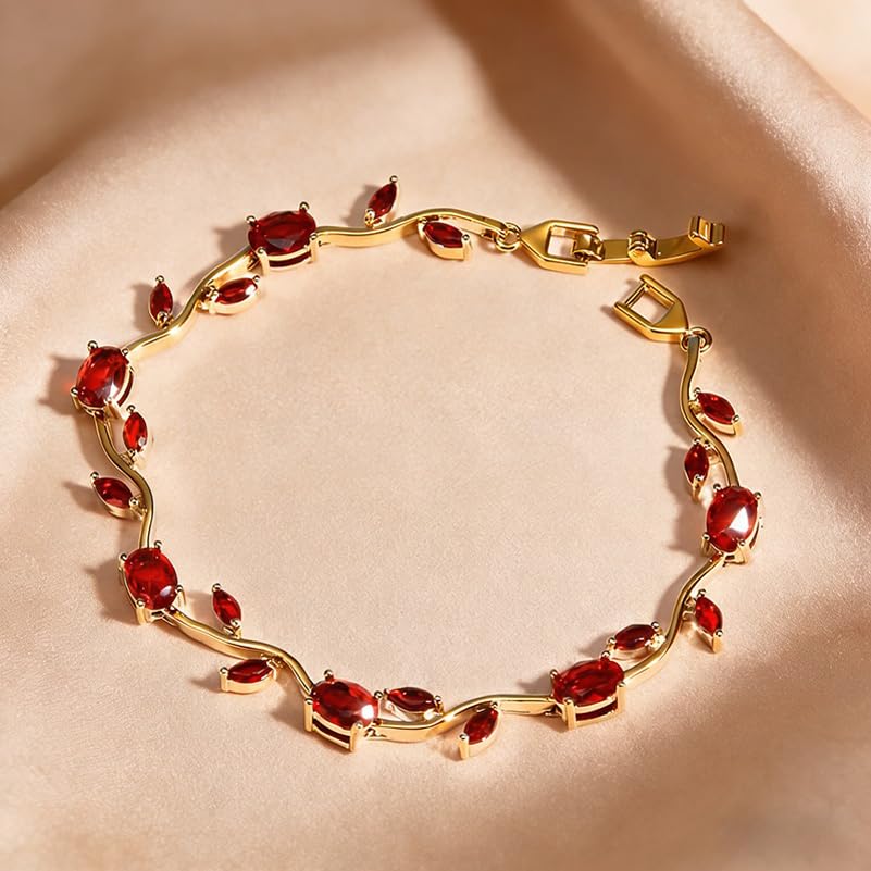 Image of Shining Diva Fashion Tulip Bracelet for Women, Floral Crystal, Anti Tarnish Jewellery Stylish Bracelet Gifts for Girls