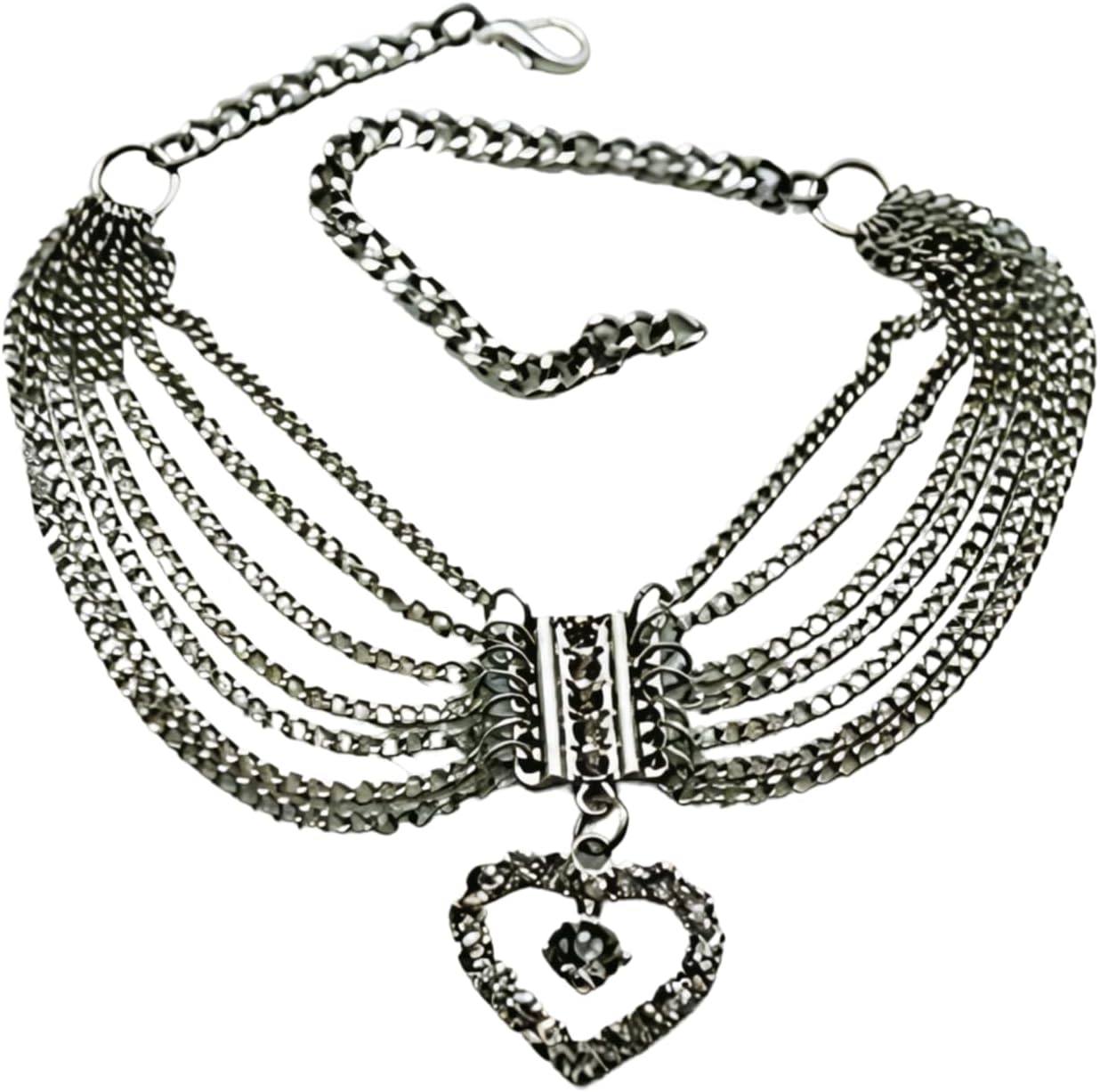 Women Silver Metal Boot Chain Bracelet Shoe Anklet Fashion Jewelry Accessory Love Heart 2 Pcs Pair