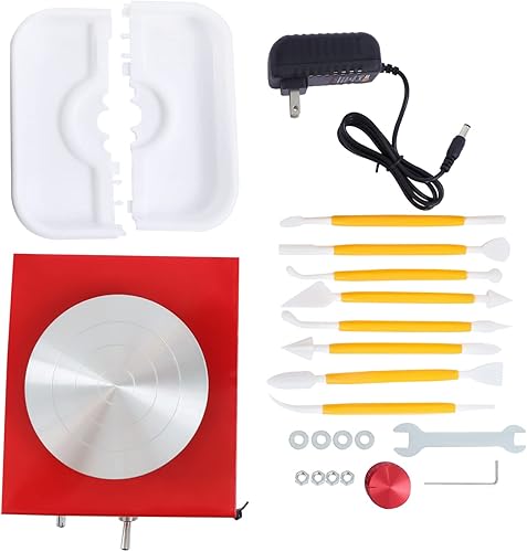 Miniatura 8 de CNCEST Mini rueda eléctrica de cerámica de 5.9 x 5 pulgadas, 100-240 V24 W, herramientas de arcilla, máquina formadora de cerámica para la escuela,