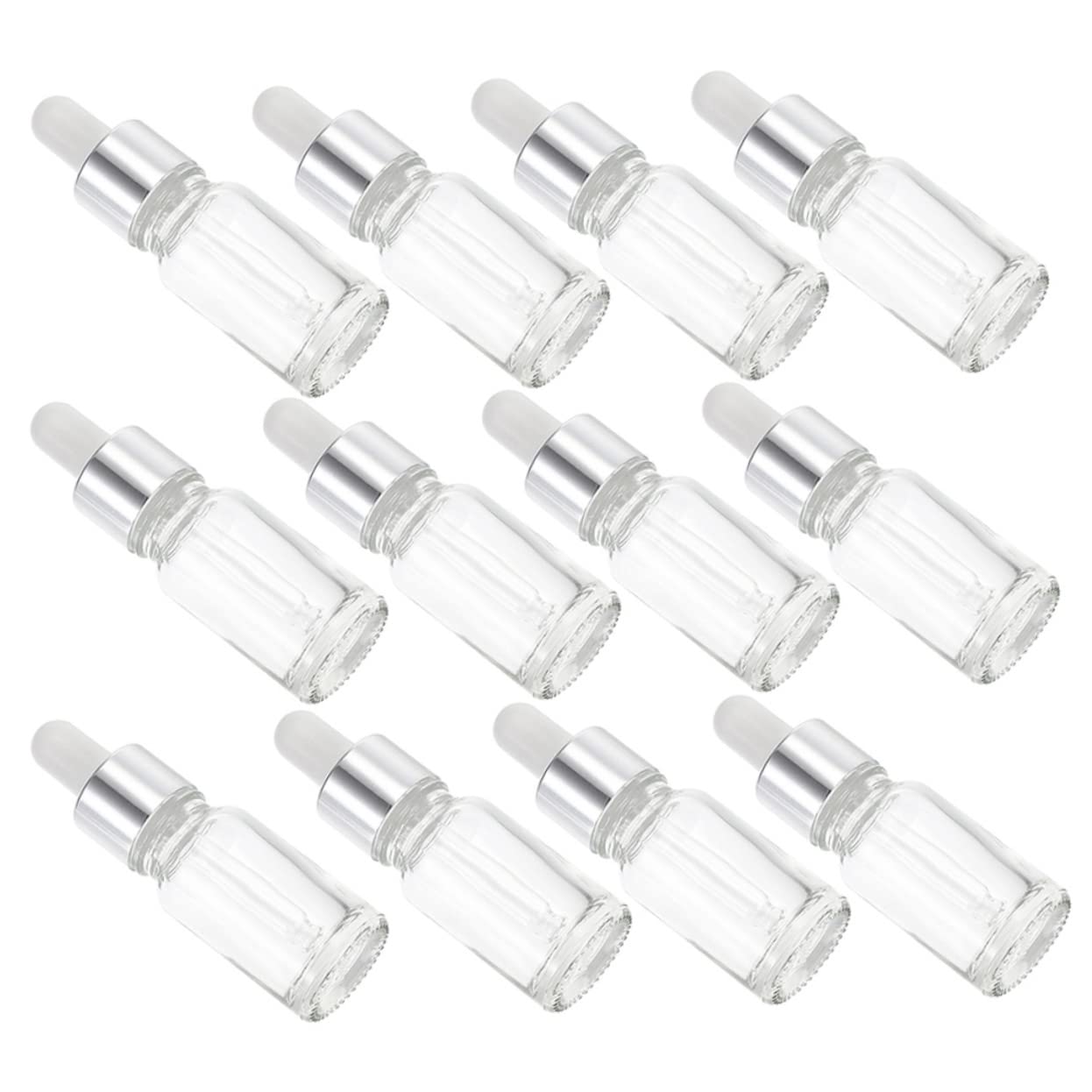 24 Stück Glasflaschen for ätherische Öle, ätherische Öle, Glastropfer, Klarglasflaschen, Tropfflaschen, kosmetische Flüssigkeitsflaschen, Parfümprobenfläschchen, Wasserspender, Kunststoff, fein, for R