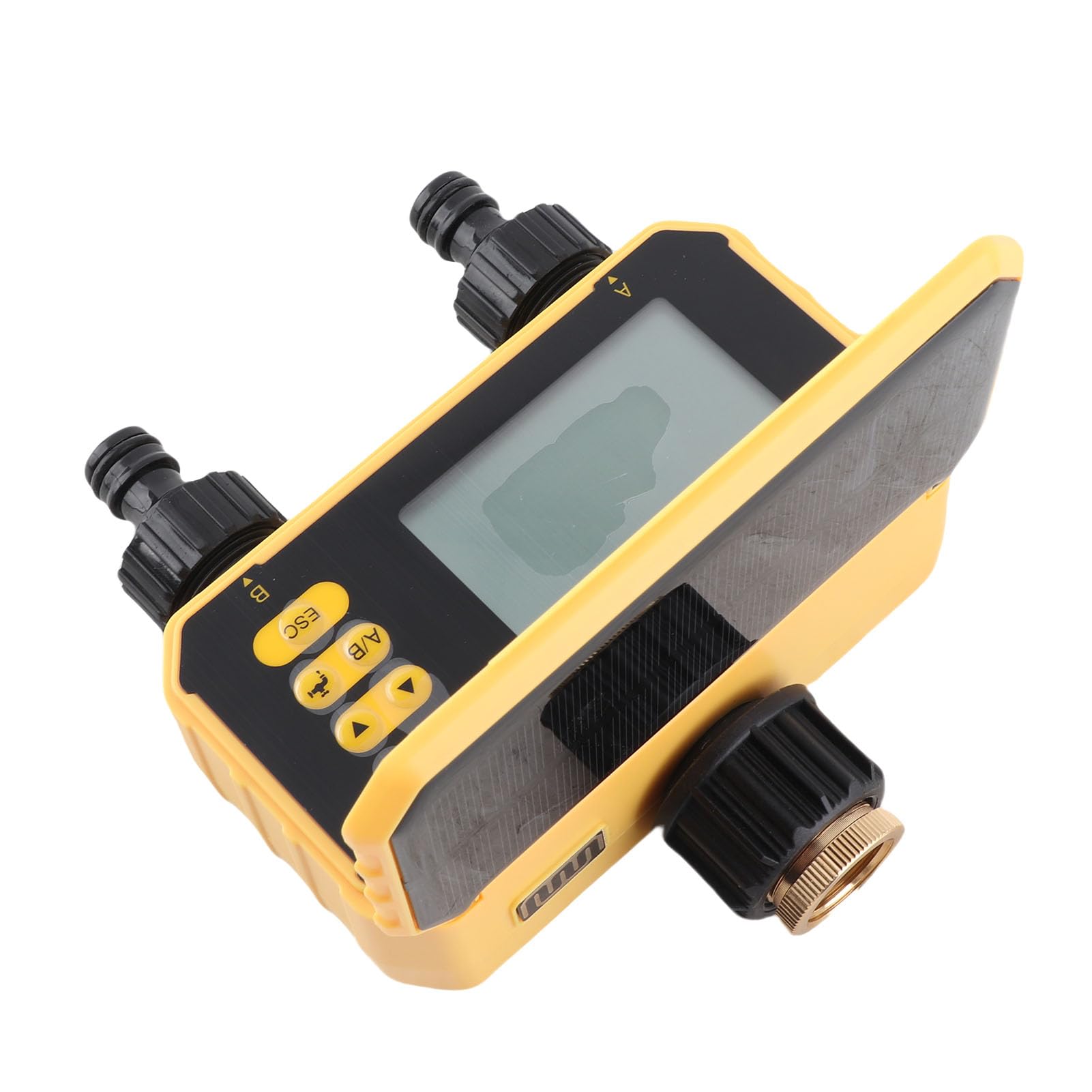 Tonysa Timer di Irrigazione a Energia Solare, Controller di Irrigazione Intelligente con Ritardo della Pioggia, Doppio Prese, Timer di Annaffiatura Automatico per Giardino, Cortile, Balcone, Sistemi
