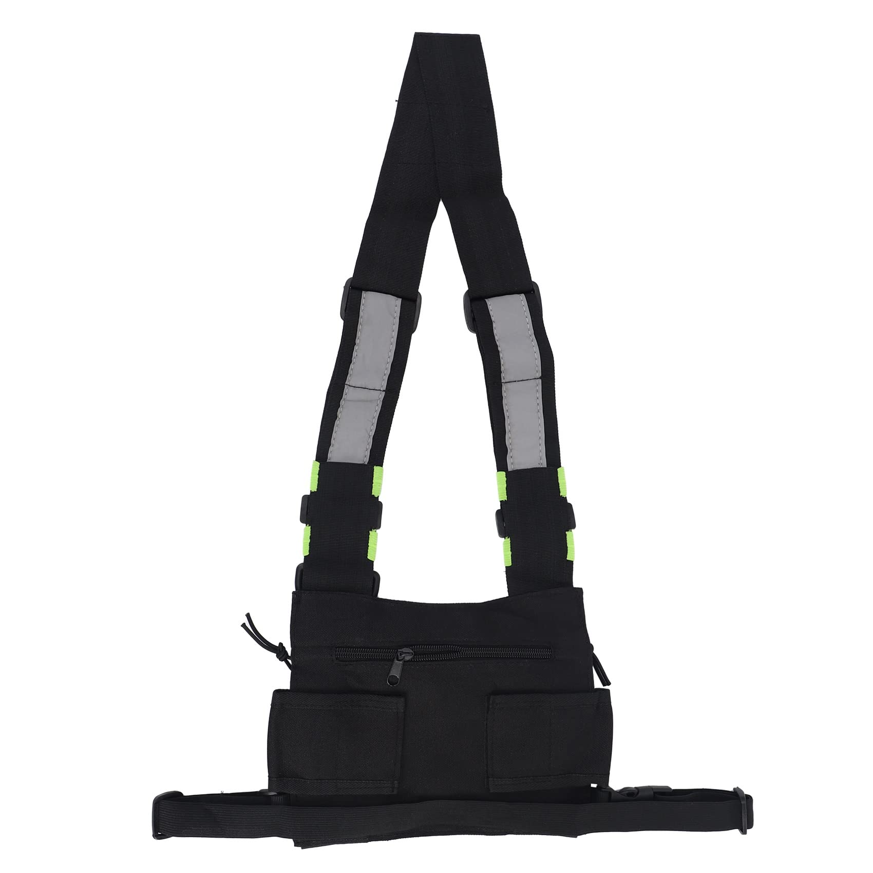 Radios De Poche Radio De Poitrine Harnais Poitrine Face Pack Pochette Etui Gilet greement Porter Etui pour 2 Voies Radio Talkie Walkie Applique a UV-5R Noir + Vert