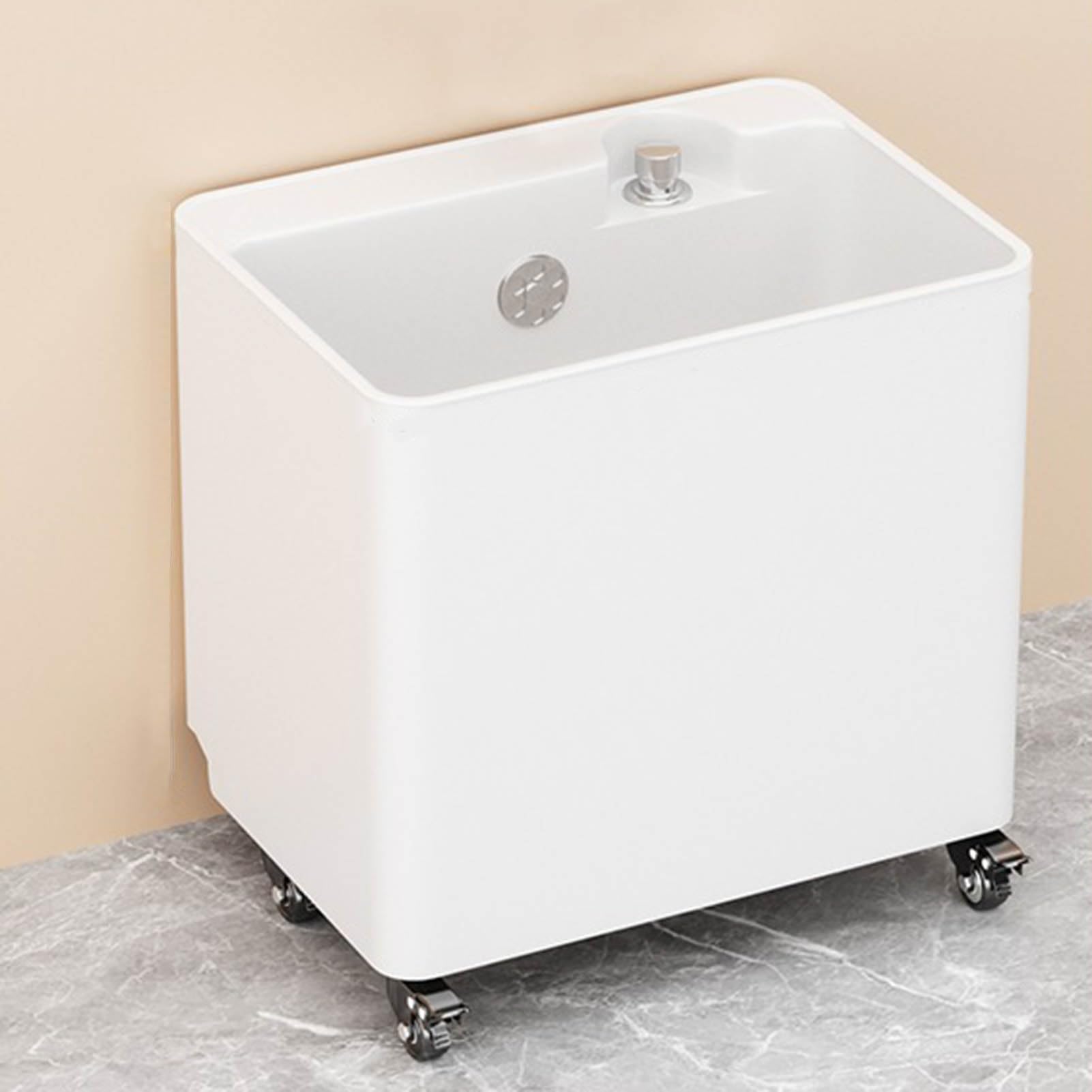 Seau à balai en plastique portable et grand évier utilitaire rectangulaire pour laver le linge
