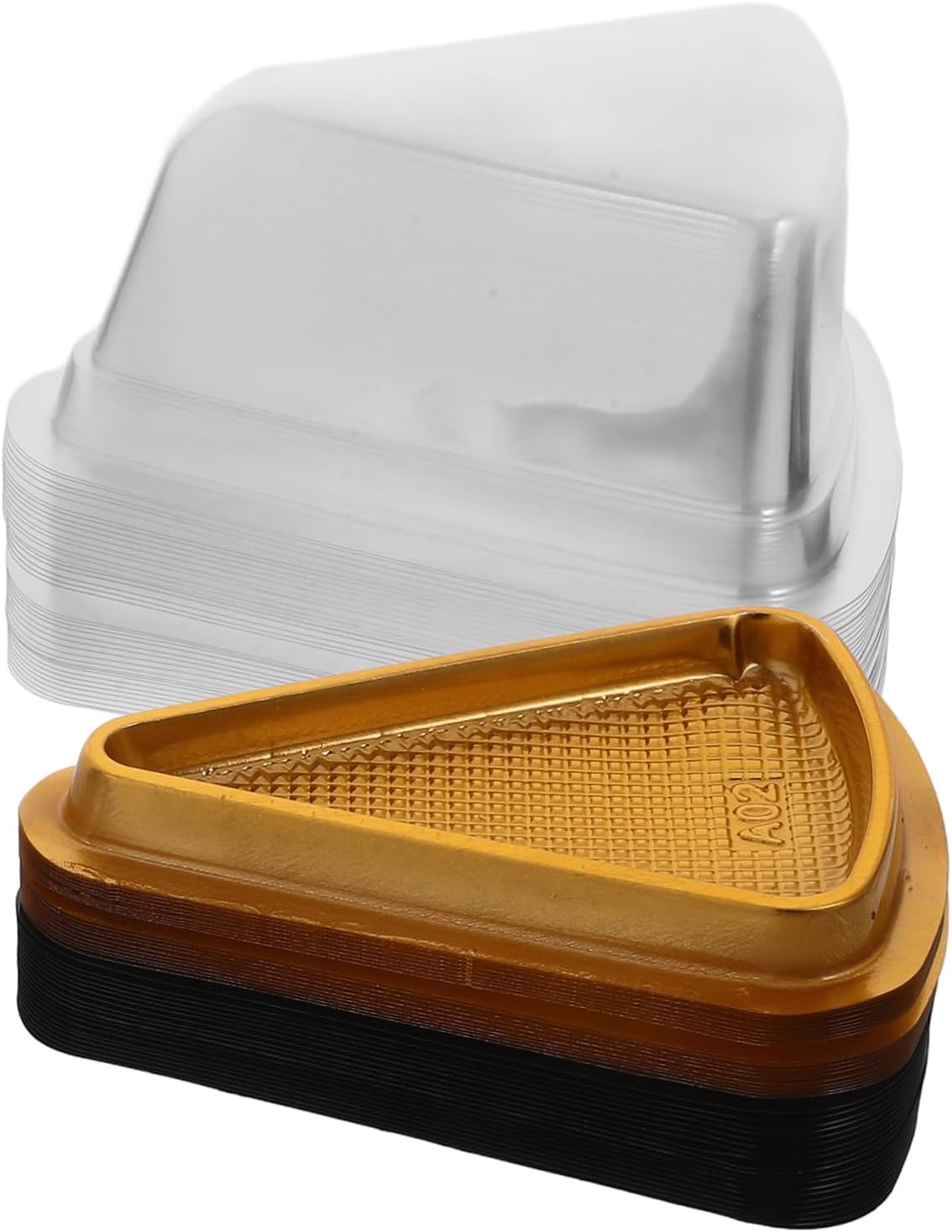 40pcs Triangle Cake Slice Holders Plastic Dessert Boxes Clear Lids Ideal for Cheesecake Pie Sandwich Wedding