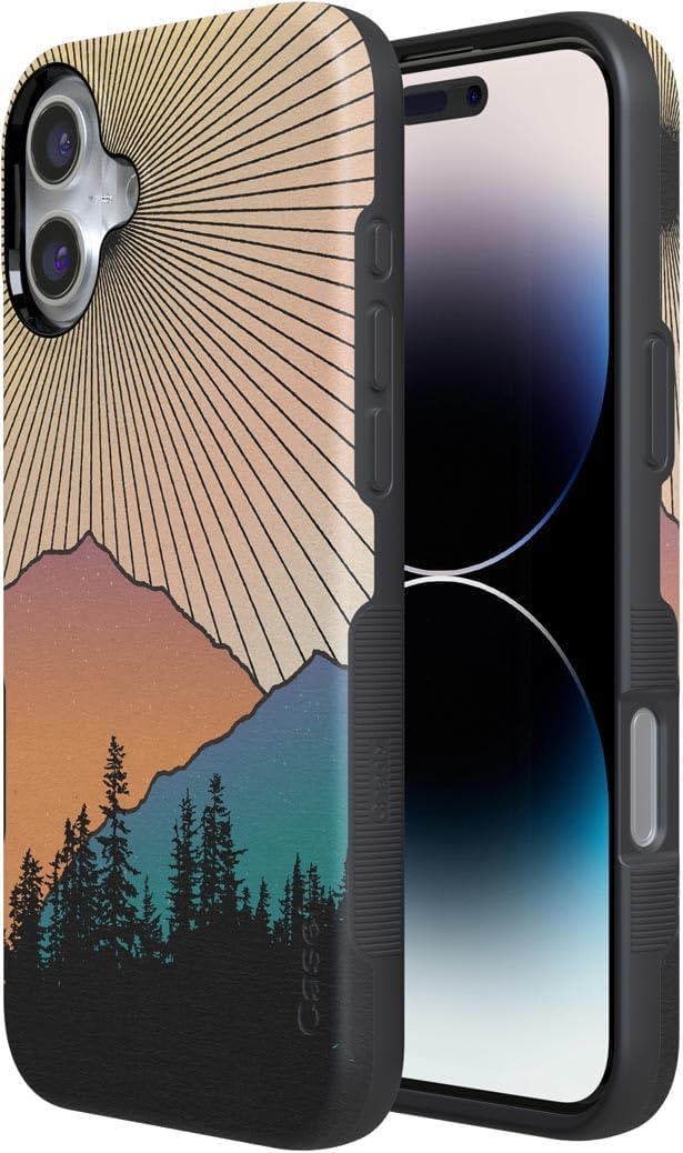 Casely iPhone 16 Case | Golden Hour | Mountain Sunset | Bold Protective Design | Compatible with MagSafe