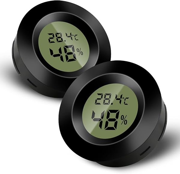Lot de 2 mini thermomètres numériques d'intérieur, hygromètre numérique LCD, moniteur de température et d'humidité pour la maison, la crèche, l'incubateur de guitare, les reptiles, la serre de voiture - 1