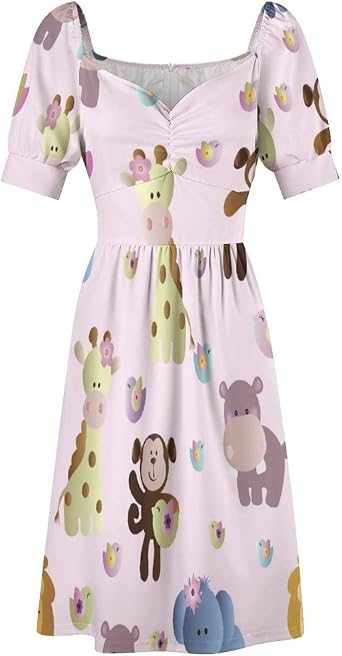 Women's Summer Dresses Avocado Sandwich Pattern Short Sleeve V-Neck Beach Dress Casual Dresses for Women
