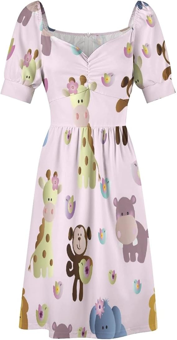 Women's Summer Dresses Avocado Sandwich Pattern Short Sleeve V-Neck Beach Dress Casual Dresses for Women
