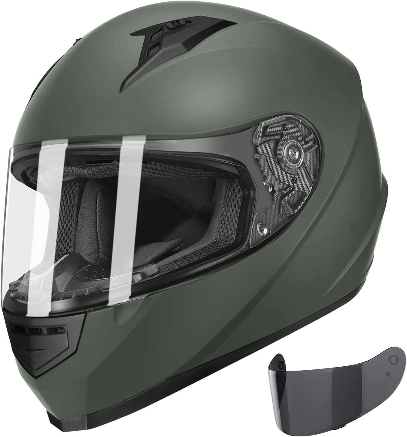 GX11 Compact Motorcycle Helmet - Camo, Medium - Full Face w/ Tinted Visor, DOT Approved