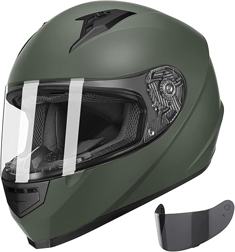 Miniatura 10 de GLX GX11 - Casco compacto de motocicleta, negro mate, grande, cara completa con visera tintada, aprobado por DOT Mate