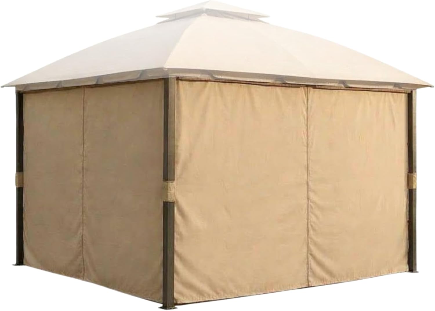 Garden Winds Durable 350 Replacement Privacy Curtain Set Compatible with South Hampton 11’ x 13’ Gazebo Models L-GZ215PST-A, L-GZ659PST – Beige