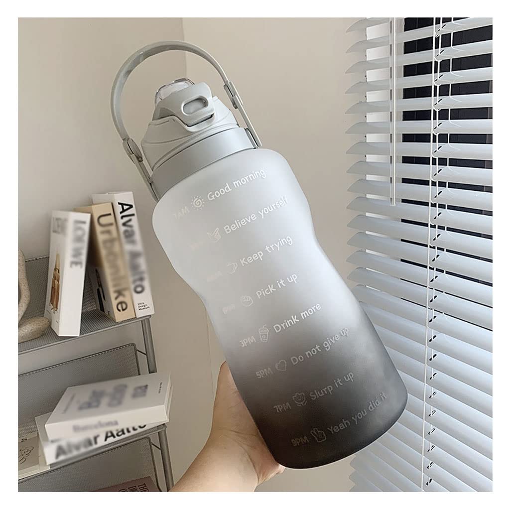 Botella de Agua Deportiva Motivación de la botella de agua de gran capacidad con el marcador de tiempo de la aptitud de la aptitud de la aptitud del gradiente de las tazas de plástico de las tazas hel