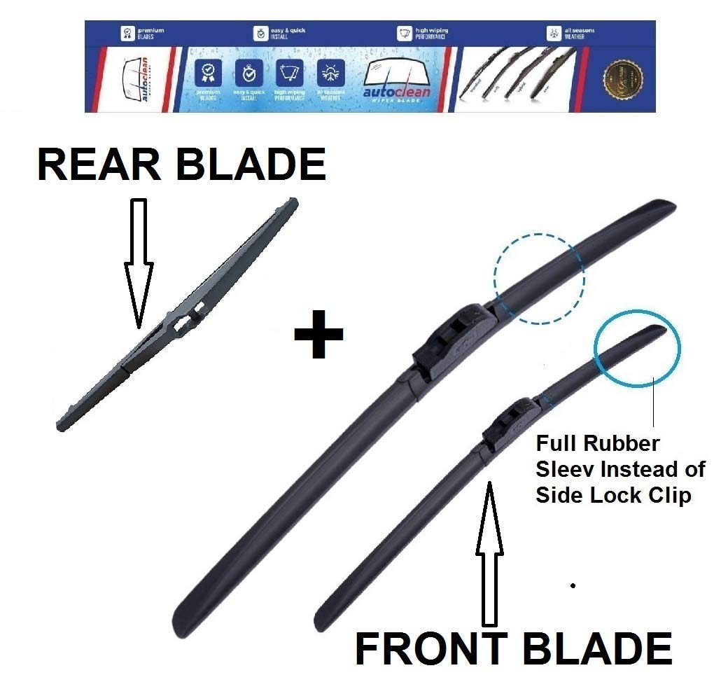 Frameless/Soft Wiper Blade + Rear Blade For Maruti Wagon R(pack of 3 pec)