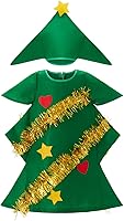 Vista 1 de TRURENDI Disfraz divertido de árbol de Navidad para niños, overol de árbol de Navidad con sombrero, disfraz de Navidad