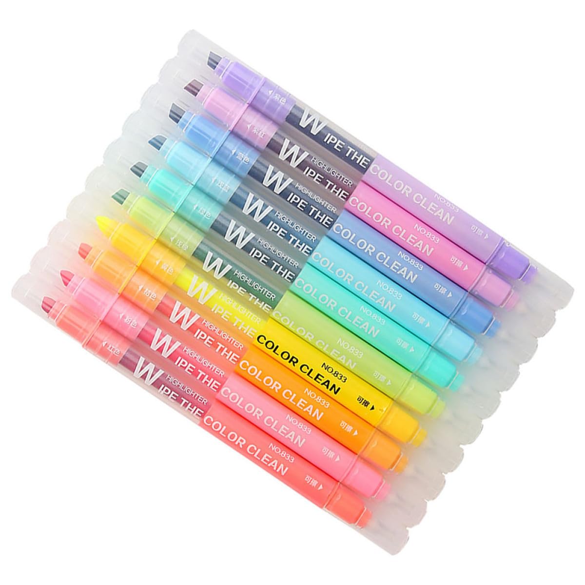 SHINEOFI 30pièces Stylos Marqueurs Effaçables à Double Feutres Colorés Pour Étudiants Pour Prendre Des Notes Et Des Informations Importantes