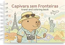 Livro de Colorir Capivara Sem Fronteiras – Edição Premium com 44 Folhas 180g Coloring Book Capivara