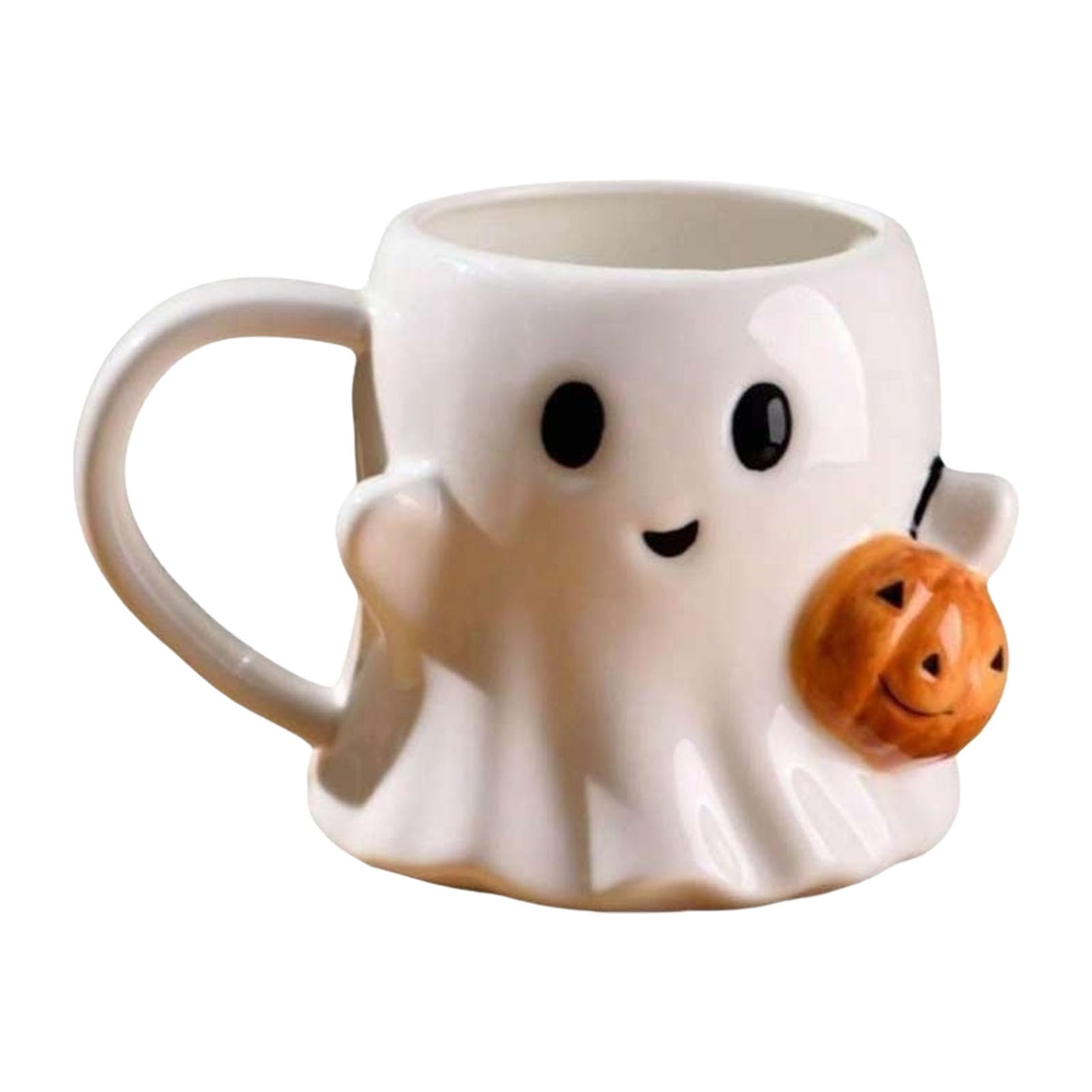 Elnwnnkc Creative Themed Earthenware Cup with Manifestation Pumpkin Creation for Hot Beverages and Deck Funny Earthenware Cup