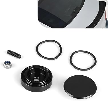 WZP Car Wiper Plug, Waterproof Wiper Plug Cover, Rear Windshield Wiper Block off Grommet Cap, Material Rear Window Wipers Delete Cover Kit for Most Vehicles Black