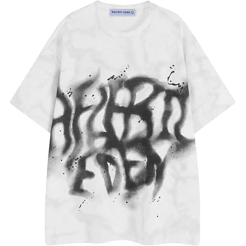 Aelfric Eden Mens Graphic Tee Shirts Oversized Baggy Loose Cotton T-Shirt Streetwear Casual Summer Y2k Shirt