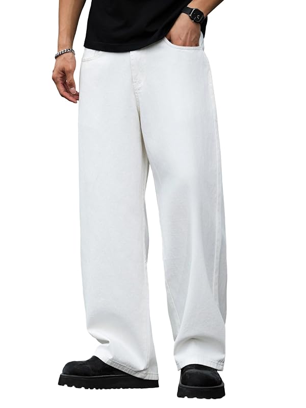 DFGIGT Mens Wide Leg Baggy Jeans Y2k Casual Loose Denim Pants Streetwear by DFGIGT - Used condition - US$30.46