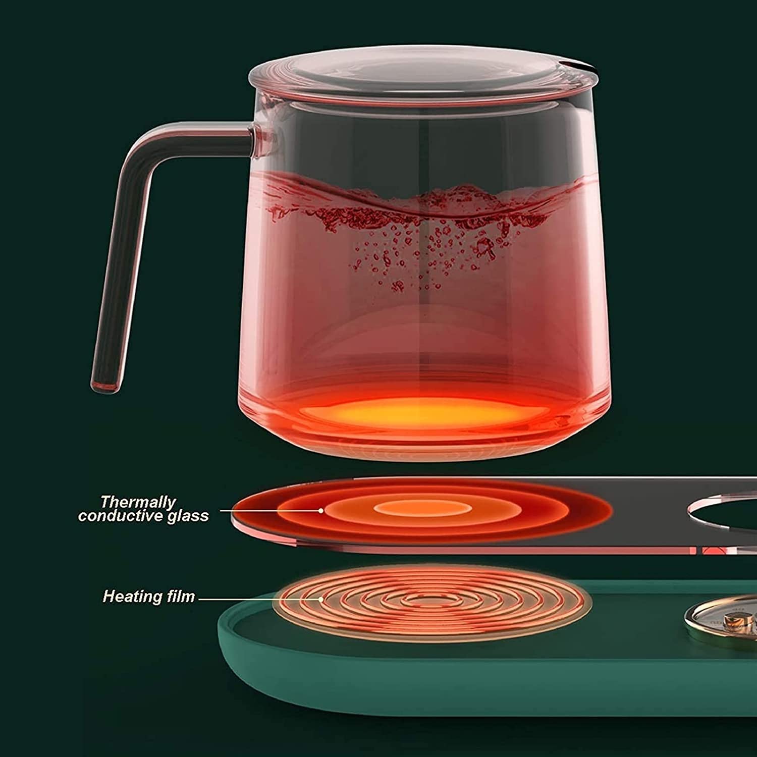 Calentador de café eléctrico, Calentadores de café Inteligentes for Escritorio de Oficina, Taza de Calentador con ajustes de Temperatura, Placa de Calentamiento más cálida, Calentador eléctrico