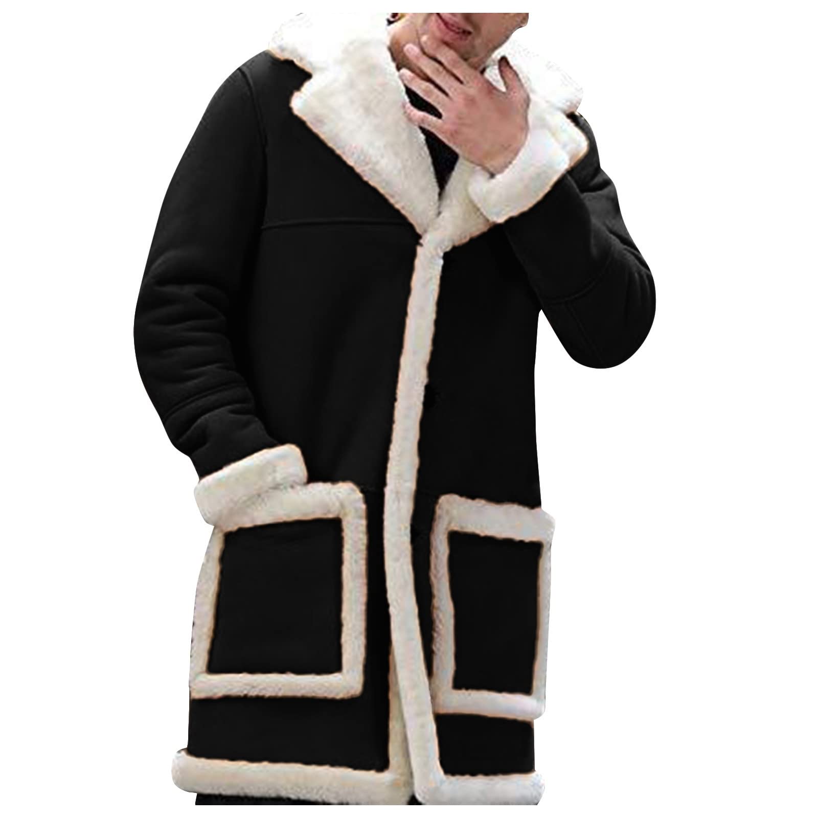 Abbigliamento invernale Moda 2023 per gli uomini Cardigan in pile spesso Fuzzy Giacca in pile termico leggero capispalla atletico carino cappotto shacket