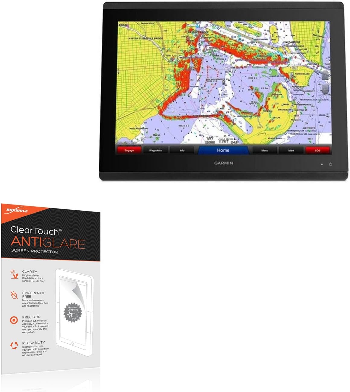 BoxWave Screen Protector Compatible with Garmin GPSMAP 8424 MFD - ClearTouch Anti-Glare (2-Pack), Anti-Fingerprint Matte Film Skin