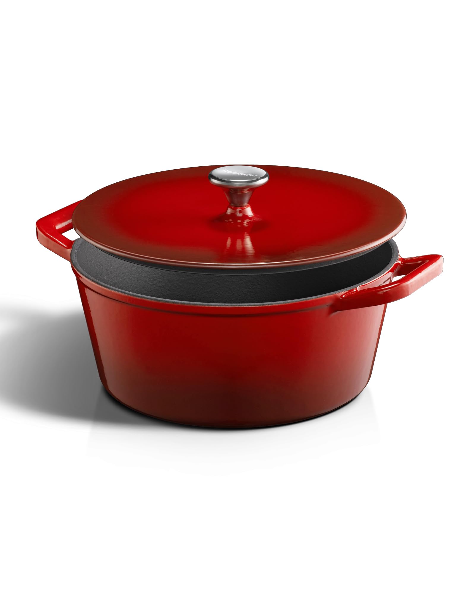 Dutch Oven Pot with Lid, 6QT Cast Iron Dutch Oven for Sourdough Bread Baking, Braising & Roasting, Heavy Duty & Dual Handle, Specialty Bread & Loaf Forms, 500℉ Oven Safe, Compatible with All Cooktops, Cerise