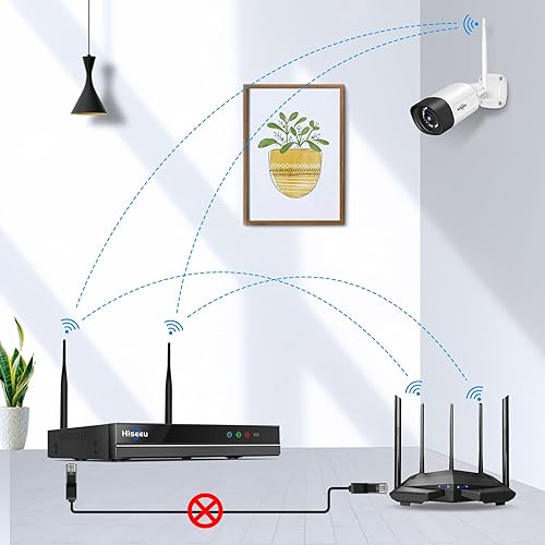 Miniatura 8 de Doble Wi-Fi audio de 2 víasSistema de cámara de seguridad WiFi 2K 3 megapíxeles NVR expandible de 8 canales disco duro de 1 TB cables de