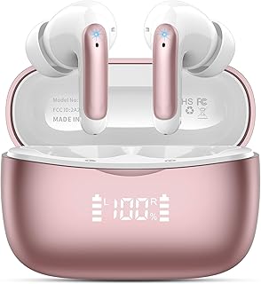 Wireless Earbuds, Headphones Bluetooth 5.3 with HiFi Stereo Sound, Bluetooth Earbuds with 4 ENC Noise Canceling Mics, 56 H...