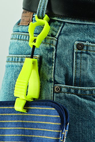 Glove Guard Clip, Safety Breakaway Belt Loop Attachment (1939HVYW) High Visability Neon Yellow 4.5