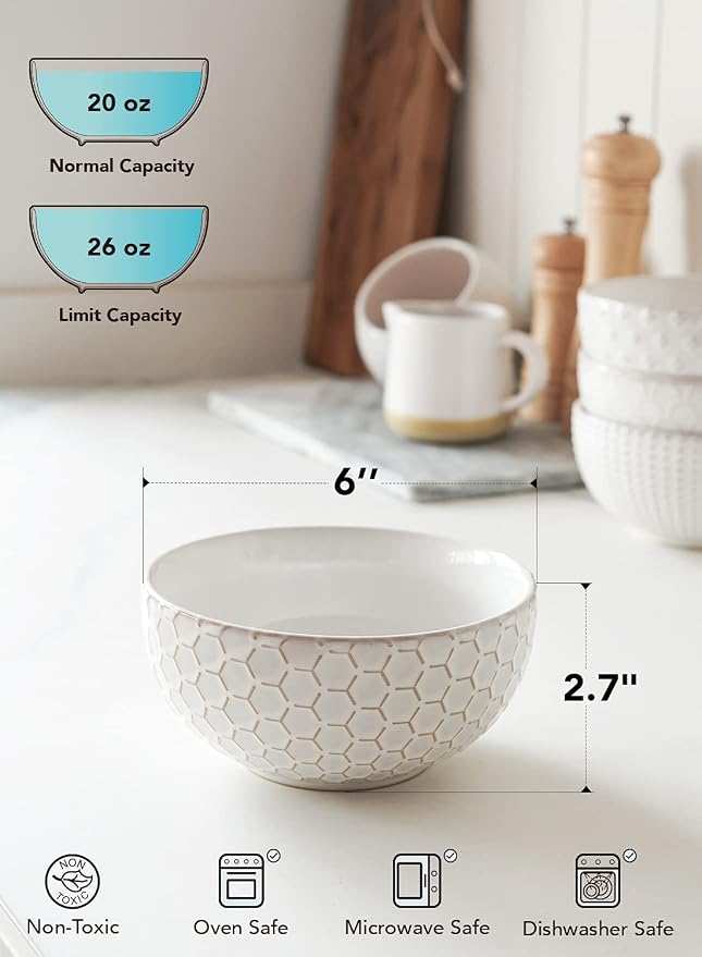 LE TAUCI 3.5 Inch Small Bowls, TINY Embossed Ceramic Dip Bowls, Sauce Dishes, Condiment Cups for Appetizers, Sushi Soy Sauce, Dessert, Ice Cream, Oven & Dishwasher Safe - Set of 4, Arctic white