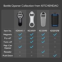 Vista 7 de KITCHENDAO Abrebotellas de cerveza magnético 2 en 1 para refrigerador y RV con receptor de tapas, abrelatas de soda, se adhiere al refrigerador