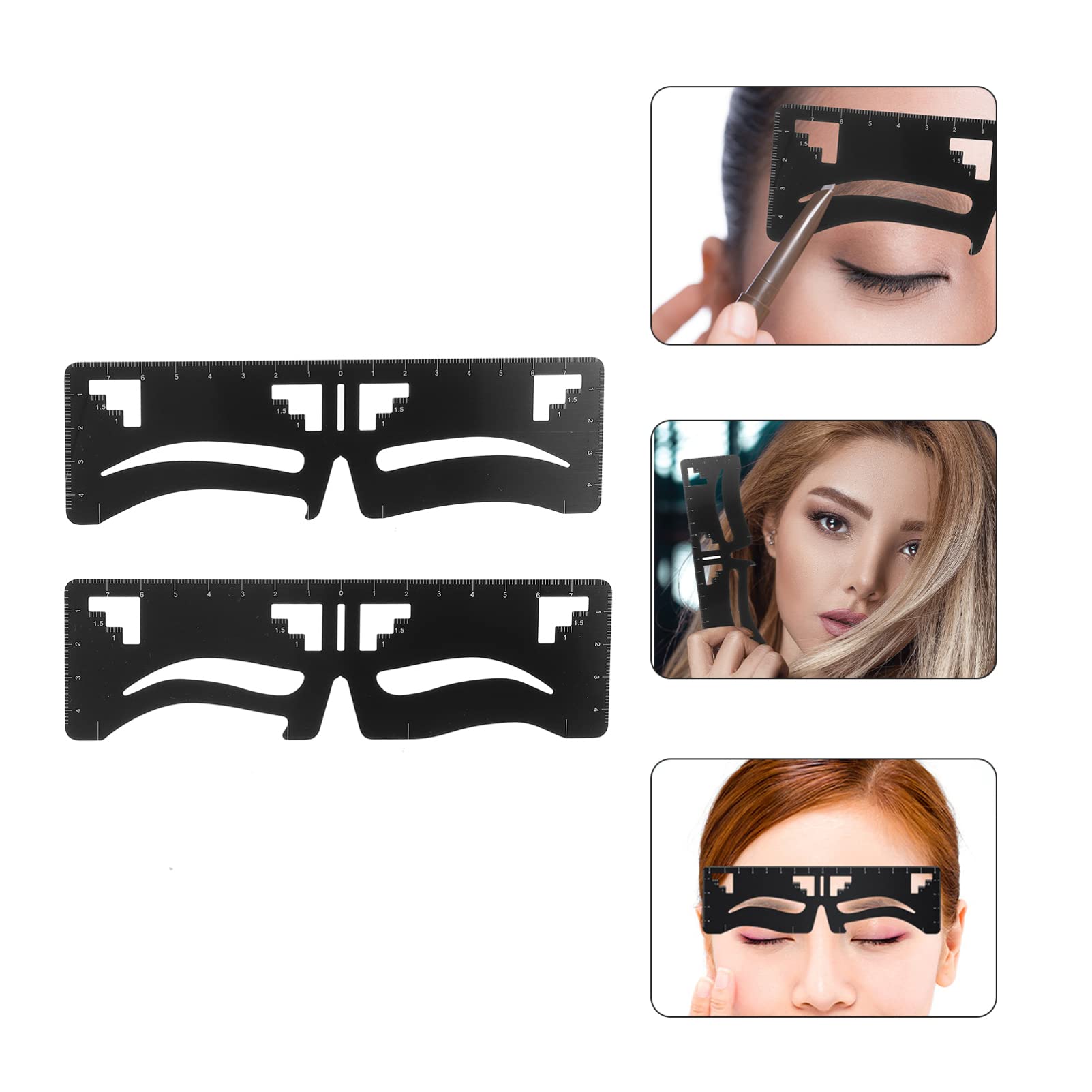 MAGICLULU 3 Set Di Stencil Per Sopracciglia Righello Dispositivo Per Disegnare Sopracciglia Femminili Facile Da Usare Per Modellare Progettare Compatto Per I Viaggi 2 Pezzi*3