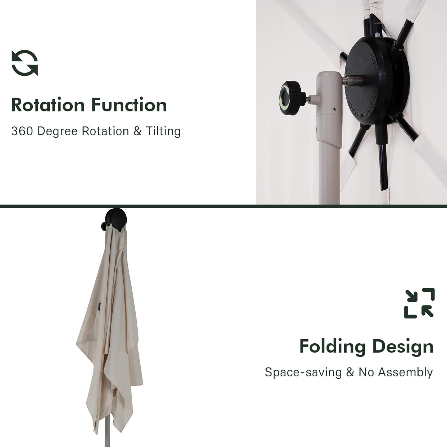 Stay Covered and Stylish: Grand Patio 6x4 FT Rotating Outdoor Umbrella Review