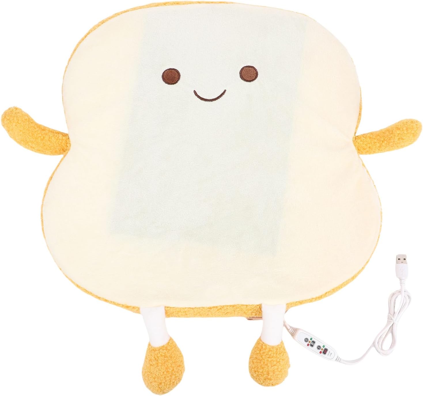 LICAEVEY Cute Cartoon Bread Heating Pad, USB Heated Seat Cushion with 3 Temp Levels & Timer, Portable Office Chair Cushion for School Dorm Home Use