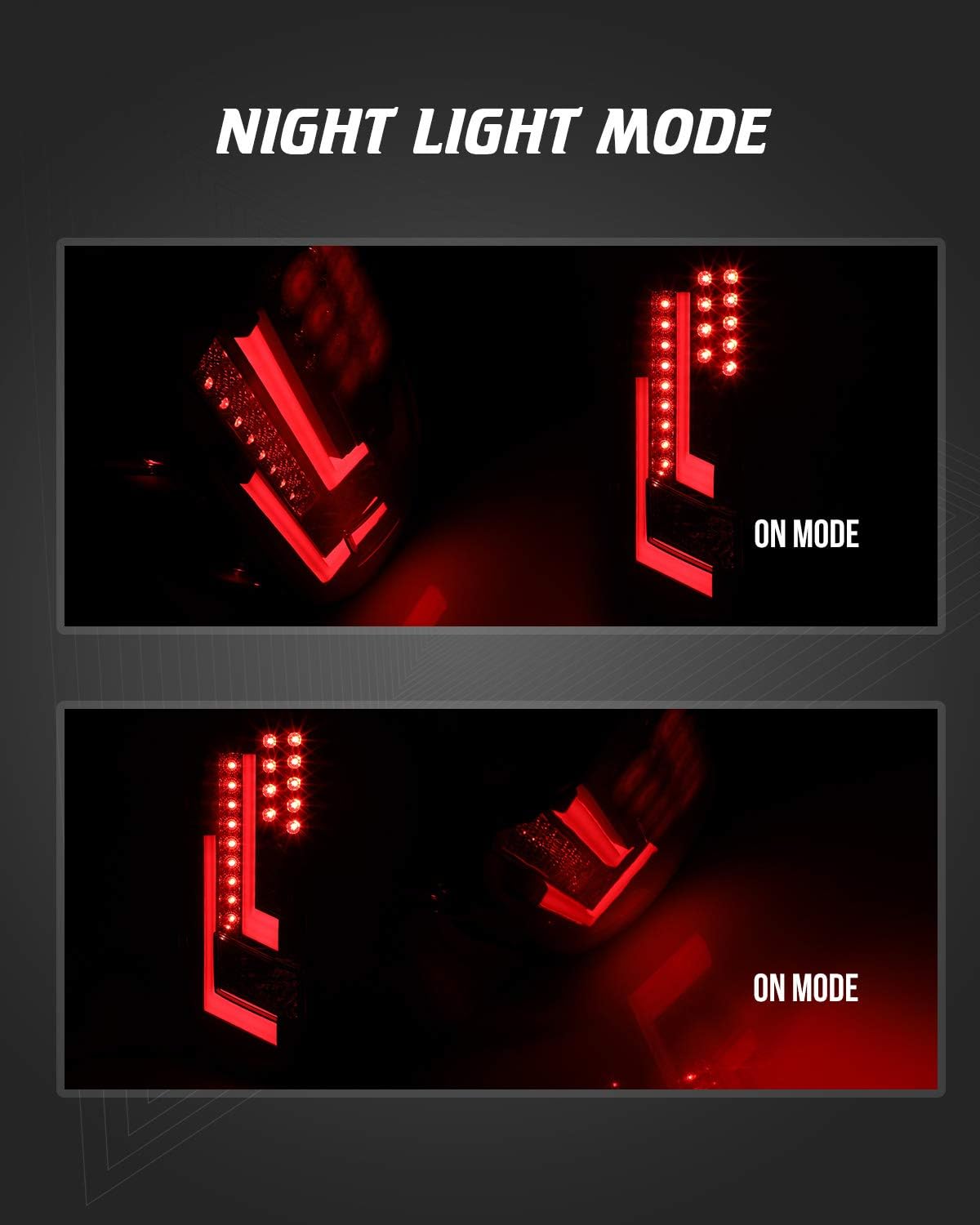 LED Tail lights Fit for 2014-2020 Toyota Tundra Tail Lamps with Black Housing Smoke Lens 2PCS